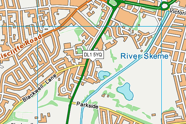 DL1 5YQ map - OS VectorMap District (Ordnance Survey)
