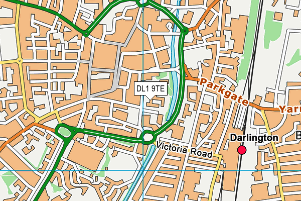 DL1 9TE map - OS VectorMap District (Ordnance Survey) DL1 9TE map - OS VectorMap District (Ordnance Survey)