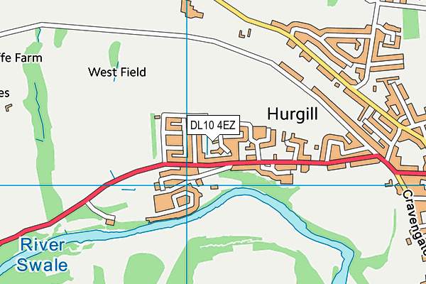 DL10 4EZ map - OS VectorMap District (Ordnance Survey)