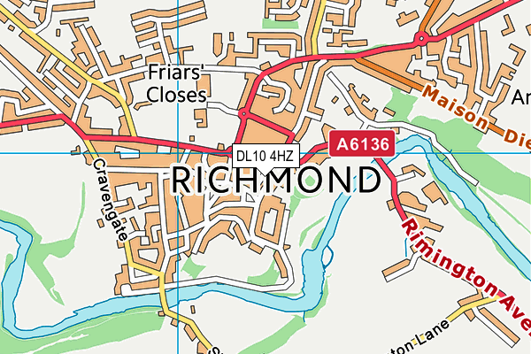 DL10 4HZ map - OS VectorMap District (Ordnance Survey) DL10 4HZ map - OS VectorMap District (Ordnance Survey)