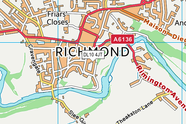 DL10 4JT map - OS VectorMap District (Ordnance Survey) DL10 4JT map - OS VectorMap District (Ordnance Survey)