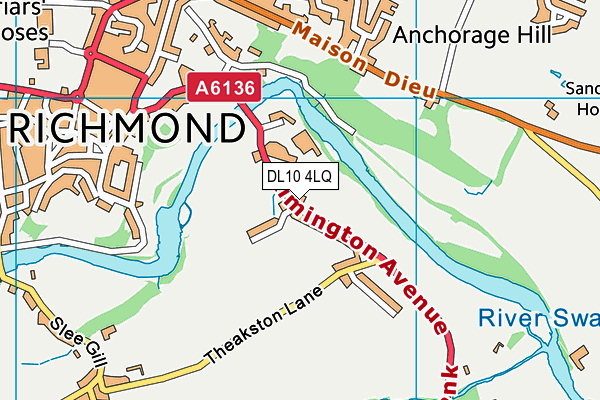 DL10 4LQ map - OS VectorMap District (Ordnance Survey) DL10 4LQ map - OS VectorMap District (Ordnance Survey)