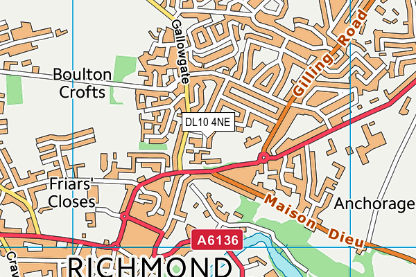 DL10 4NE map - OS VectorMap District (Ordnance Survey) DL10 4NE map - OS VectorMap District (Ordnance Survey)