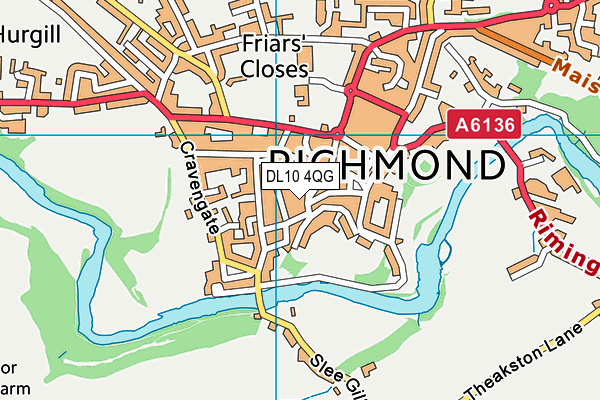 DL10 4QG map - OS VectorMap District (Ordnance Survey) DL10 4QG map - OS VectorMap District (Ordnance Survey)