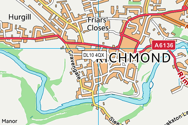 DL10 4QX map - OS VectorMap District (Ordnance Survey) DL10 4QX map - OS VectorMap District (Ordnance Survey)