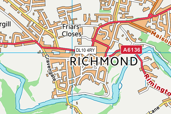 DL10 4RY map - OS VectorMap District (Ordnance Survey) DL10 4RY map - OS VectorMap District (Ordnance Survey)