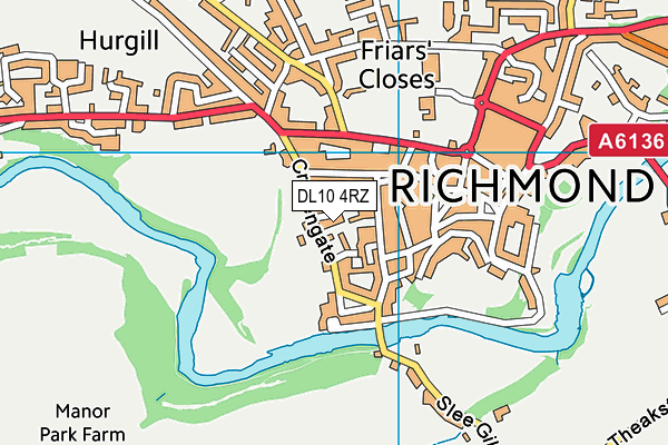DL10 4RZ map - OS VectorMap District (Ordnance Survey) DL10 4RZ map - OS VectorMap District (Ordnance Survey)