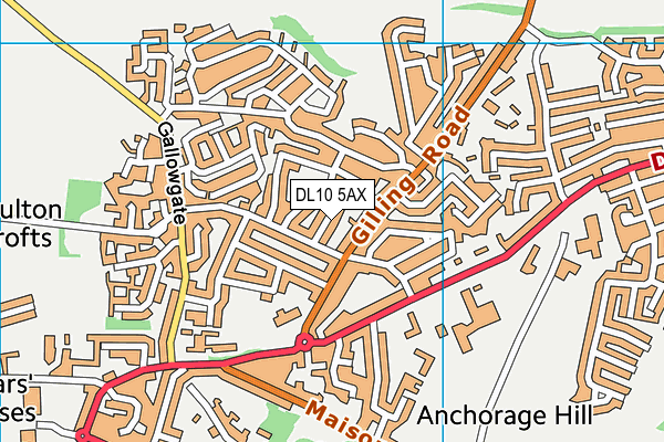 DL10 5AX map - OS VectorMap District (Ordnance Survey) DL10 5AX map - OS VectorMap District (Ordnance Survey)