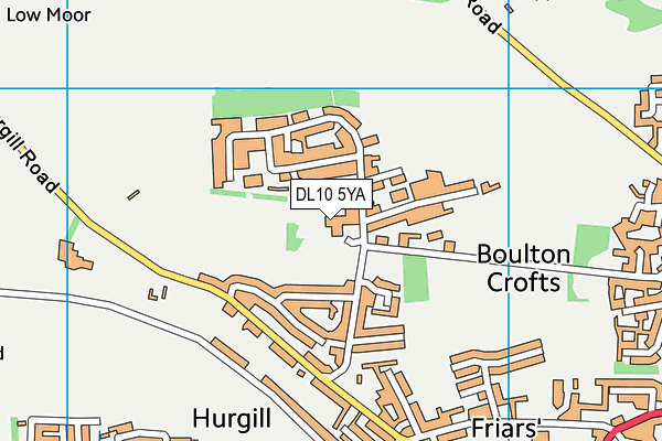 DL10 5YA map - OS VectorMap District (Ordnance Survey) DL10 5YA map - OS VectorMap District (Ordnance Survey)