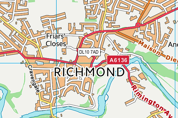 DL10 7AD map - OS VectorMap District (Ordnance Survey) DL10 7AD map - OS VectorMap District (Ordnance Survey)