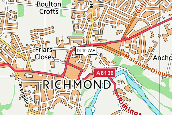 DL10 7AE map - OS VectorMap District (Ordnance Survey) DL10 7AE map - OS VectorMap District (Ordnance Survey)
