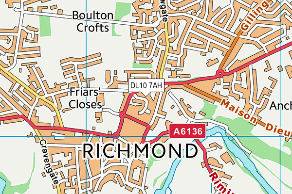 DL10 7AH map - OS VectorMap District (Ordnance Survey) DL10 7AH map - OS VectorMap District (Ordnance Survey)
