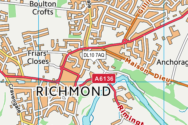 DL10 7AQ map - OS VectorMap District (Ordnance Survey) DL10 7AQ map - OS VectorMap District (Ordnance Survey)
