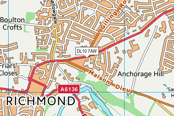 DL10 7AW map - OS VectorMap District (Ordnance Survey) DL10 7AW map - OS VectorMap District (Ordnance Survey)
