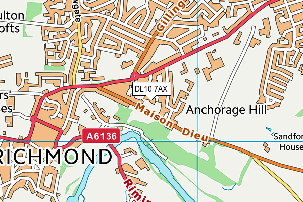 DL10 7AX map - OS VectorMap District (Ordnance Survey) DL10 7AX map - OS VectorMap District (Ordnance Survey)