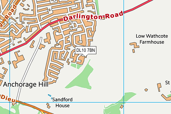 DL10 7BN map - OS VectorMap District (Ordnance Survey) DL10 7BN map - OS VectorMap District (Ordnance Survey)