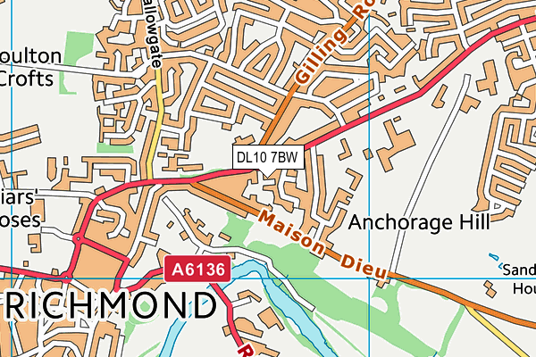 DL10 7BW map - OS VectorMap District (Ordnance Survey) DL10 7BW map - OS VectorMap District (Ordnance Survey)