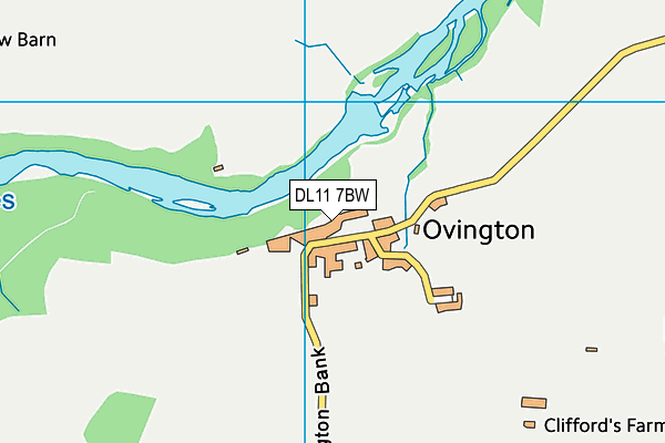 DL11 7BW map - OS VectorMap District (Ordnance Survey) DL11 7BW map - OS VectorMap District (Ordnance Survey)