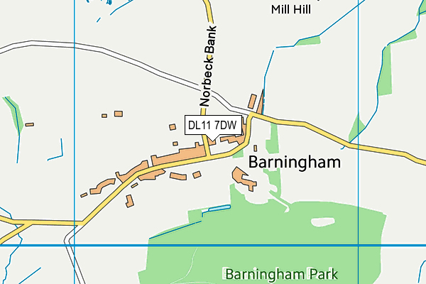 DL11 7DW map - OS VectorMap District (Ordnance Survey) DL11 7DW map - OS VectorMap District (Ordnance Survey)