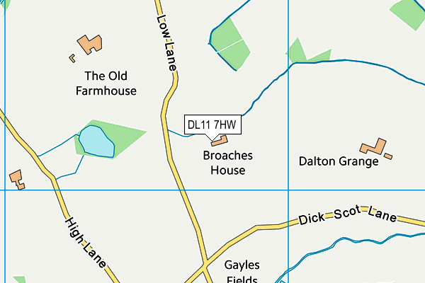 DL11 7HW map - OS VectorMap District (Ordnance Survey) DL11 7HW map - OS VectorMap District (Ordnance Survey)