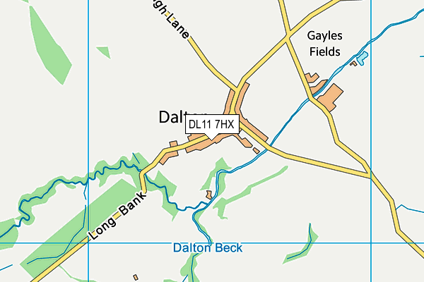 DL11 7HX map - OS VectorMap District (Ordnance Survey) DL11 7HX map - OS VectorMap District (Ordnance Survey)