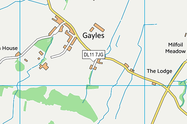 DL11 7JG map - OS VectorMap District (Ordnance Survey) DL11 7JG map - OS VectorMap District (Ordnance Survey)