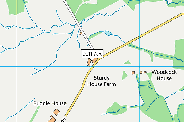 DL11 7JR map - OS VectorMap District (Ordnance Survey) DL11 7JR map - OS VectorMap District (Ordnance Survey)