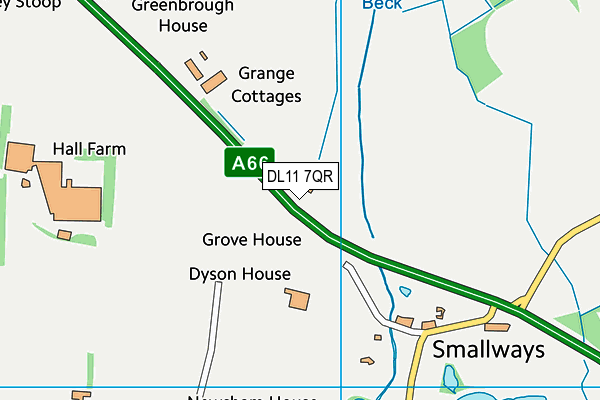 DL11 7QR map - OS VectorMap District (Ordnance Survey)