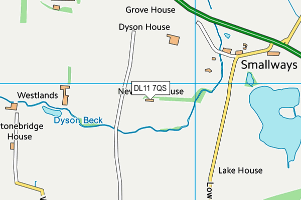 DL11 7QS map - OS VectorMap District (Ordnance Survey) DL11 7QS map - OS VectorMap District (Ordnance Survey)