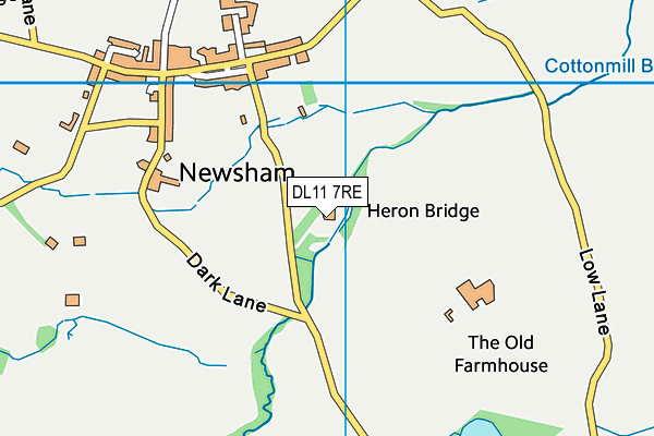 DL11 7RE map - OS VectorMap District (Ordnance Survey) DL11 7RE map - OS VectorMap District (Ordnance Survey)