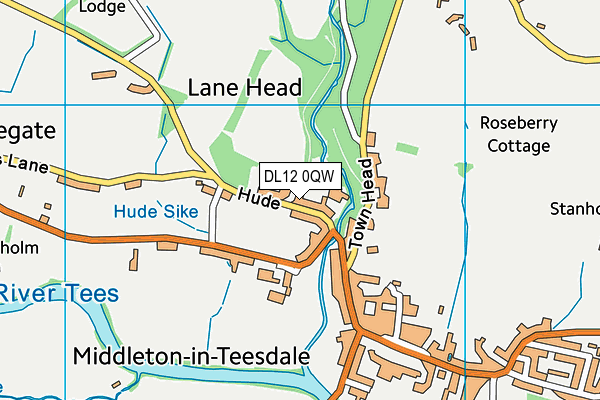 DL12 0QW map - OS VectorMap District (Ordnance Survey) DL12 0QW map - OS VectorMap District (Ordnance Survey)