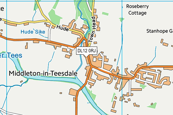 DL12 0RJ map - OS VectorMap District (Ordnance Survey)