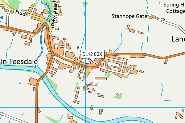 DL12 0SX map - OS VectorMap District (Ordnance Survey) DL12 0SX map - OS VectorMap District (Ordnance Survey)