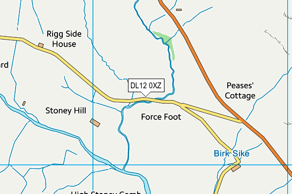 DL12 0XZ map - OS VectorMap District (Ordnance Survey) DL12 0XZ map - OS VectorMap District (Ordnance Survey)