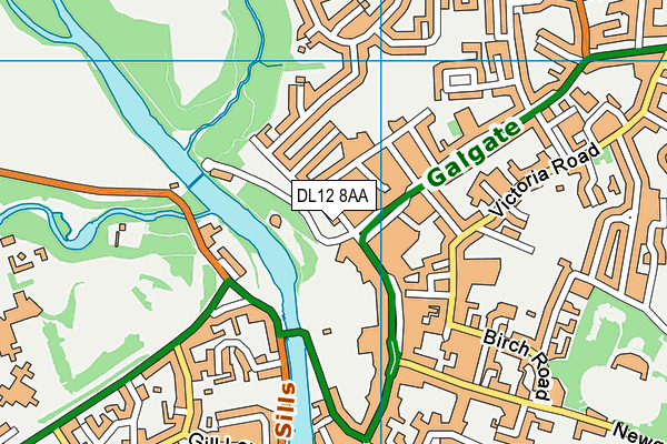 DL12 8AA map - OS VectorMap District (Ordnance Survey) DL12 8AA map - OS VectorMap District (Ordnance Survey)