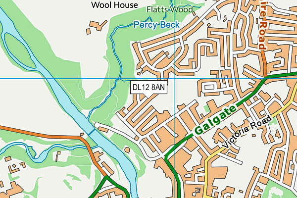 DL12 8AN map - OS VectorMap District (Ordnance Survey)