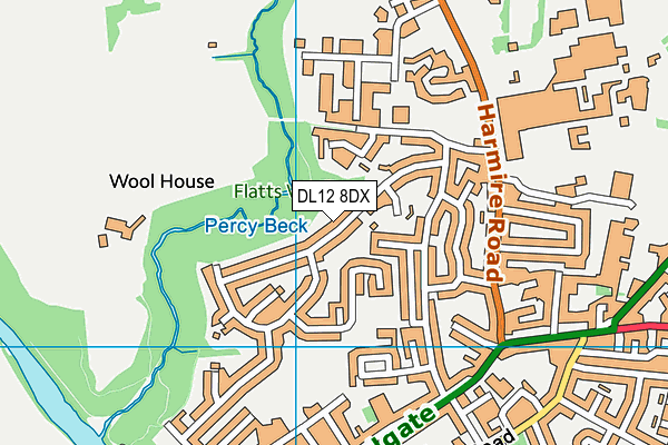 DL12 8DX map - OS VectorMap District (Ordnance Survey) DL12 8DX map - OS VectorMap District (Ordnance Survey)