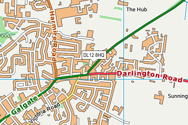 DL12 8HQ map - OS VectorMap District (Ordnance Survey)