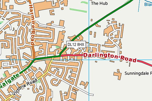 DL12 8HX map - OS VectorMap District (Ordnance Survey) DL12 8HX map - OS VectorMap District (Ordnance Survey)