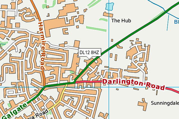 DL12 8HZ map - OS VectorMap District (Ordnance Survey) DL12 8HZ map - OS VectorMap District (Ordnance Survey)