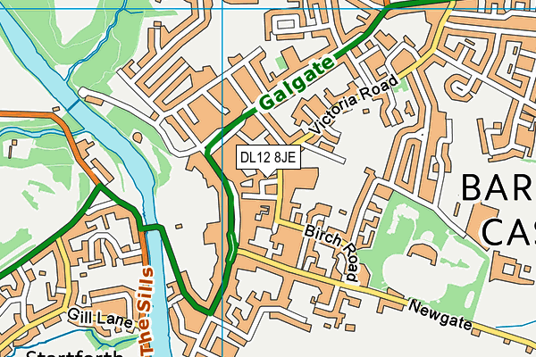 DL12 8JE map - OS VectorMap District (Ordnance Survey) DL12 8JE map - OS VectorMap District (Ordnance Survey)