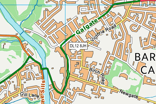 DL12 8JH map - OS VectorMap District (Ordnance Survey) DL12 8JH map - OS VectorMap District (Ordnance Survey)
