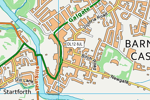 DL12 8JL map - OS VectorMap District (Ordnance Survey)