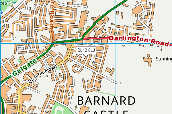 DL12 8LJ map - OS VectorMap District (Ordnance Survey) DL12 8LJ map - OS VectorMap District (Ordnance Survey)