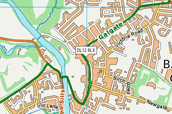 DL12 8LX map - OS VectorMap District (Ordnance Survey) DL12 8LX map - OS VectorMap District (Ordnance Survey)