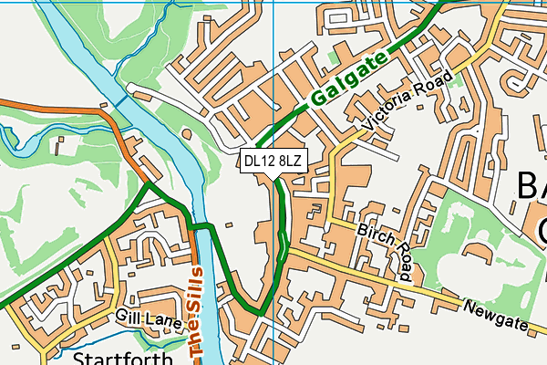 DL12 8LZ map - OS VectorMap District (Ordnance Survey) DL12 8LZ map - OS VectorMap District (Ordnance Survey)