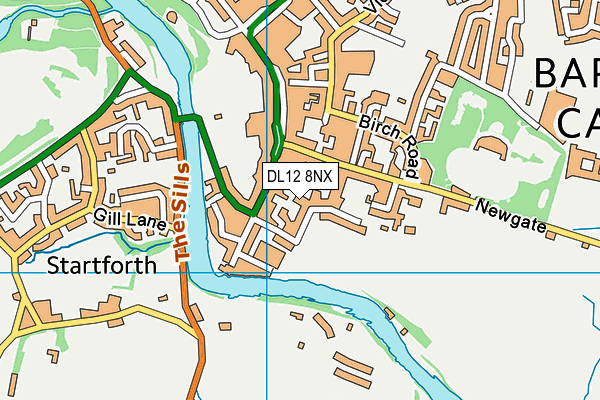 DL12 8NX map - OS VectorMap District (Ordnance Survey) DL12 8NX map - OS VectorMap District (Ordnance Survey)