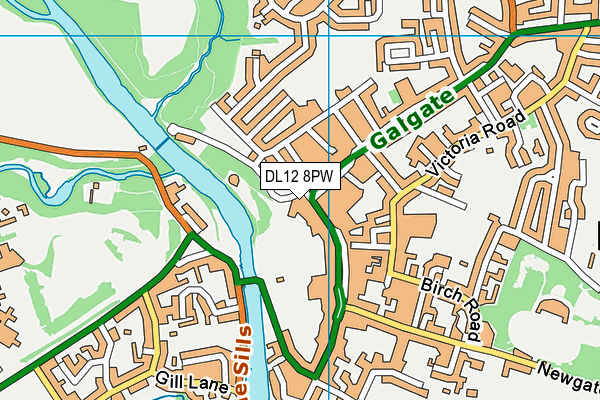 DL12 8PW map - OS VectorMap District (Ordnance Survey) DL12 8PW map - OS VectorMap District (Ordnance Survey)