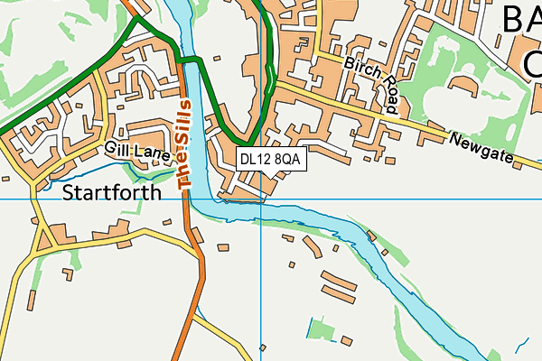 DL12 8QA map - OS VectorMap District (Ordnance Survey) DL12 8QA map - OS VectorMap District (Ordnance Survey)