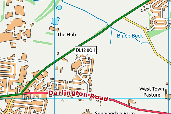 DL12 8QH map - OS VectorMap District (Ordnance Survey) DL12 8QH map - OS VectorMap District (Ordnance Survey)